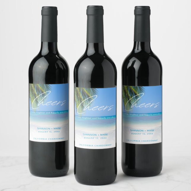 Étiquette Pour Bouteilles De Vin Destination Beach Wedding (Bouteilles)