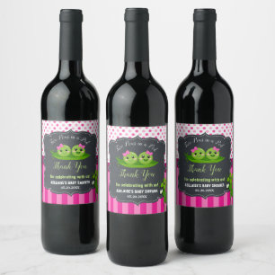 Étiquette Pour Bouteilles De Vin Deux petits pois dans une cosse Jumeaux Filles jum