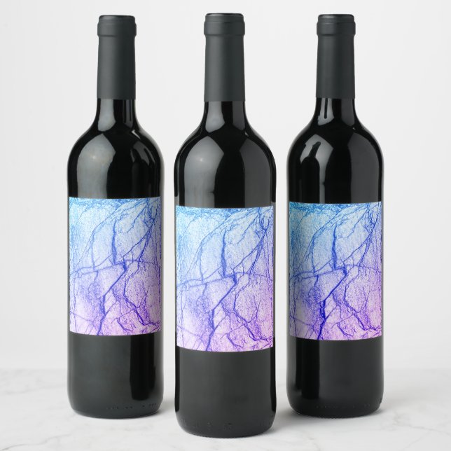 Étiquette Pour Bouteilles De Vin Deux tons de marbre pourpre (Bouteilles)