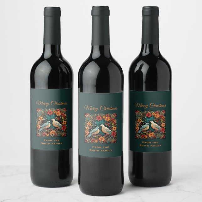 Étiquette Pour Bouteilles De Vin Deux tourterelles (Bouteilles)