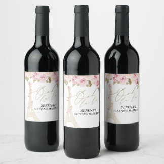 Étiquette Pour Bouteilles De Vin Déversoir de mariage à Paris, thème français Déver