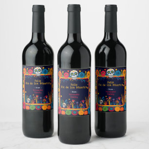 Étiquette Pour Bouteilles De Vin 💀 🎉 Día de Muertos