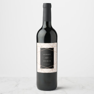 Étiquette Pour Bouteilles De Vin Diamond Gemstone Géométrique Moderne Mariage éléga