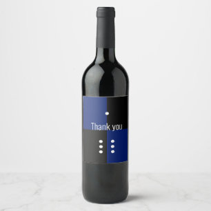 Étiquette Pour Bouteilles De Vin Dice pois dés motif bleu & noir