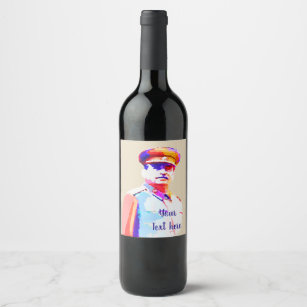 Étiquette Pour Bouteilles De Vin Dictateur vintage Colorful de Joseph Staline 2ÈME