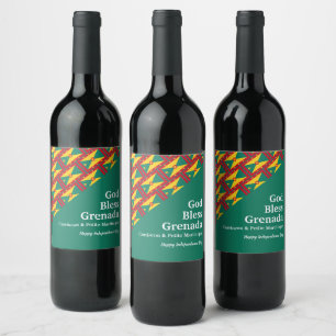 Étiquette Pour Bouteilles De Vin DIEU BÉNISSE GRENADA Green Grenadien