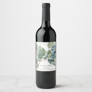 Étiquette Pour Bouteilles De Vin Dineaux verts doux botanique élégante calligraphie