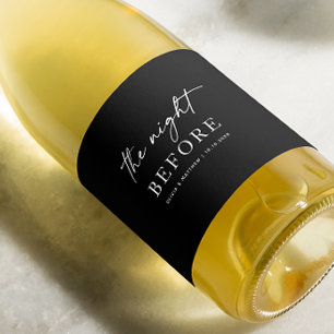 Étiquette Pour Bouteilles De Vin Dîner de répétition du Mariage noir Nuit avant