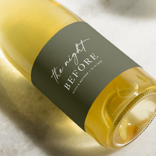 Étiquette Pour Bouteilles De Vin Dîner de répétition vert olive   Nuit avant le scr
