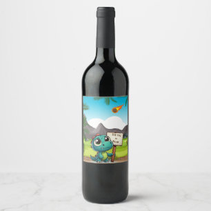 Étiquette Pour Bouteilles De Vin dinosaur drôle mignon