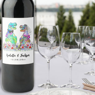 Étiquette Pour Bouteilles De Vin Dinosaur Thème Mariage