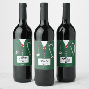 Étiquette Pour Bouteilles De Vin Diplôme de fin d'études de médecine