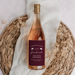 Étiquette Pour Bouteilles De Vin Diplômé de la promotion 2026 en Bourgogne Blanc Sc