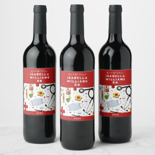 Étiquette Pour Bouteilles De Vin Diplôme de l'école d'infirmières