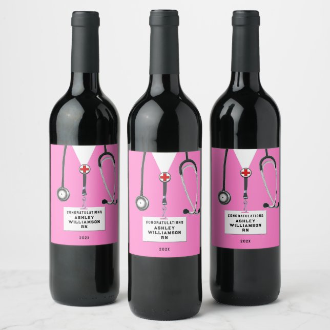 Étiquette Pour Bouteilles De Vin Diplôme de l'école d'infirmières (Bouteilles)