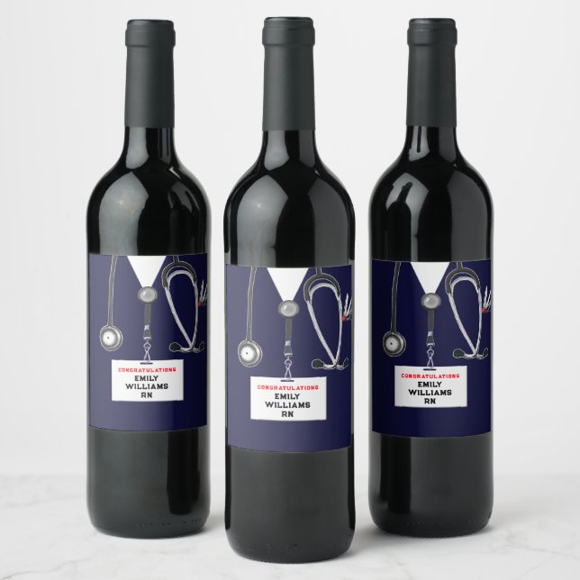 Étiquette Pour Bouteilles De Vin Diplôme de l'école d'infirmières (Bouteilles)