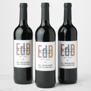 Étiquette Pour Bouteilles De Vin Diplôme D'Études De L'EdD Personnalisé