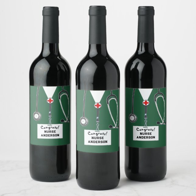 Étiquette Pour Bouteilles De Vin Diplôme d'infirmière École d'infirmières (Bouteilles)