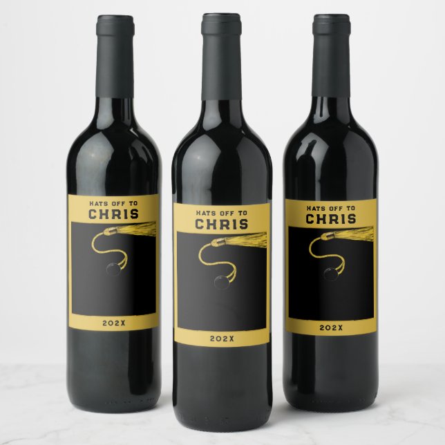 Étiquette Pour Bouteilles De Vin Diplôme Or et Noir (Bouteilles)