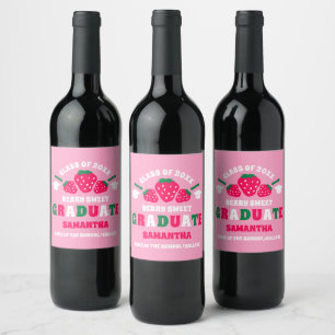 Étiquette Pour Bouteilles De Vin Diplôme Sucré aux Fraises