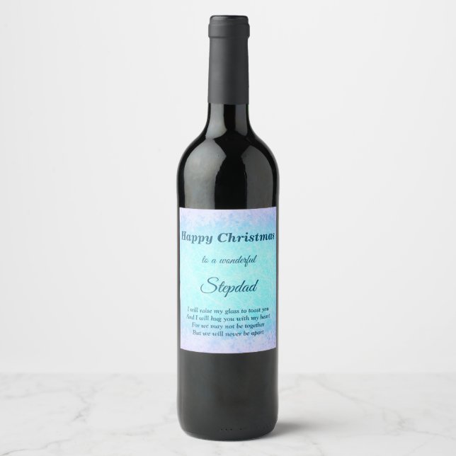Étiquette Pour Bouteilles De Vin Distance Joyeux Noël Stepdad design (Devant)