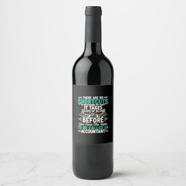 Étiquette Pour Bouteilles De Vin Don comptable | À Appeler Un Comptable (Devant)