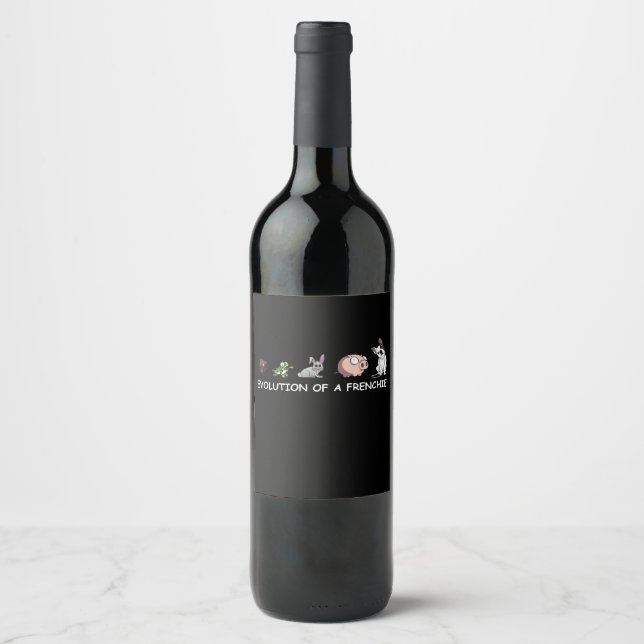 Étiquette Pour Bouteilles De Vin Don de chien | Évolution D'Un Français (Devant)