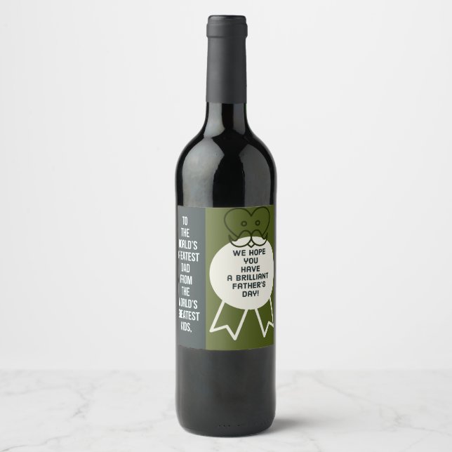 Étiquette Pour Bouteilles De Vin Don du jour du Père (Devant)