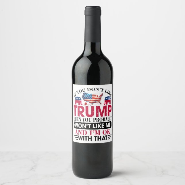Étiquette Pour Bouteilles De Vin Donald Trump (Devant)