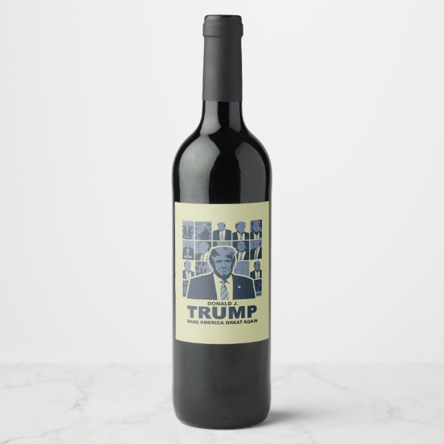 ÉTIQUETTE POUR BOUTEILLES DE VIN DONALD TRUMP (Devant)