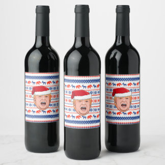 Étiquette Pour Bouteilles De Vin DONALD TRUMP Noël