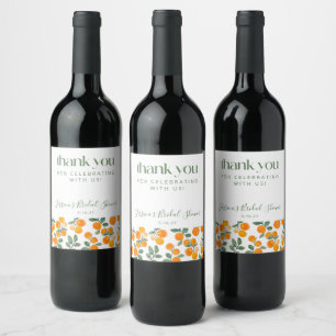 Étiquette Pour Bouteilles De Vin Douce eau orange Citrus Mariage sur mesure 