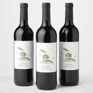 Étiquette Pour Bouteilles De Vin Douce Goutte de Pluie Bébé Dragon Shower