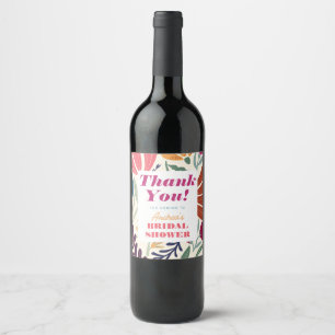 Étiquette Pour Bouteilles De Vin Douce Mariage Floral Coloré Inégalé