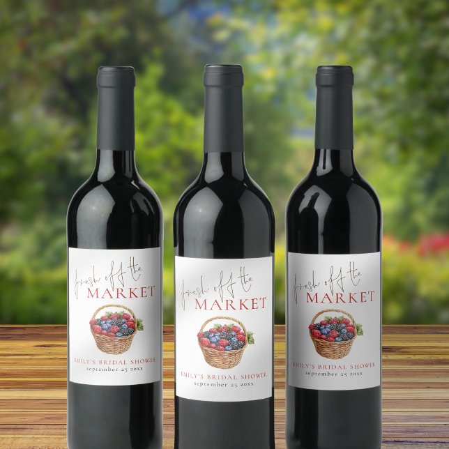 Étiquette Pour Bouteilles De Vin Douce Mariée Fleurs Aquarelle Fête de Mariage (Créateur téléchargé)