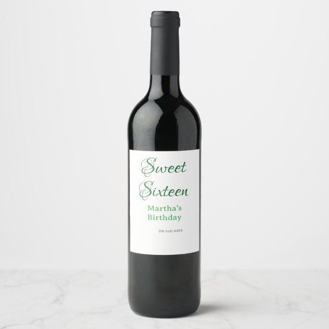 Étiquette Pour Bouteilles De Vin Douce Seize nom date calligraphie boho rétro (Devant)