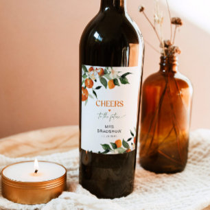 Étiquette Pour Bouteilles De Vin Douche principale à thème agrumes serré