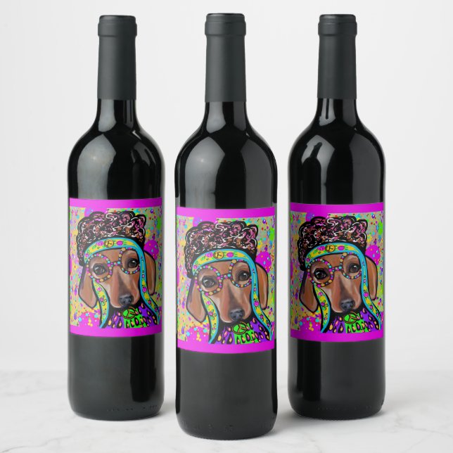 ÉTIQUETTE POUR BOUTEILLES DE VIN DOXERELLE ROUGE            (Bouteilles)