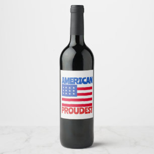 Étiquette Pour Bouteilles De Vin Drapeau américain