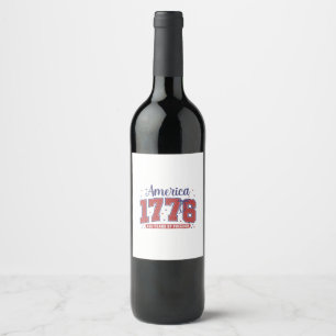Étiquette Pour Bouteilles De Vin Drapeau américain du 4 juillet vintage 250 ans 177