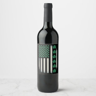 Étiquette Pour Bouteilles De Vin Drapeau américain Shamrocks St Patricks Day Americ