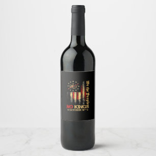 Étiquette Pour Bouteilles De Vin Drapeau américain vintage sans roi 1776 18 octobre