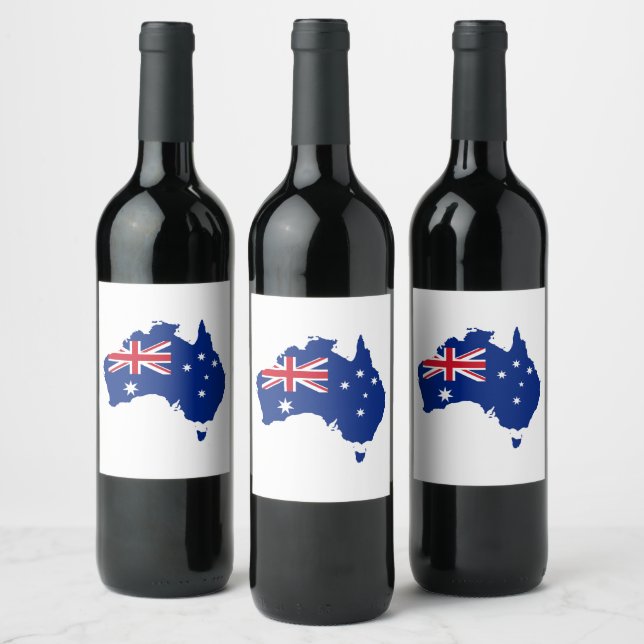 Étiquette Pour Bouteilles De Vin Drapeau australien (Bouteilles)
