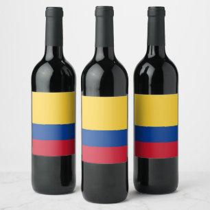 Étiquette Pour Bouteilles De Vin Drapeau de Colombie
