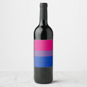 Étiquette Pour Bouteilles De Vin Drapeau de fierté bisexuelle de SlipperyJoe couleu
