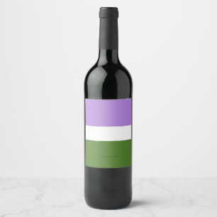 Étiquette Pour Bouteilles De Vin Drapeau de fierté genderqueer de SlipperyJoe lavan