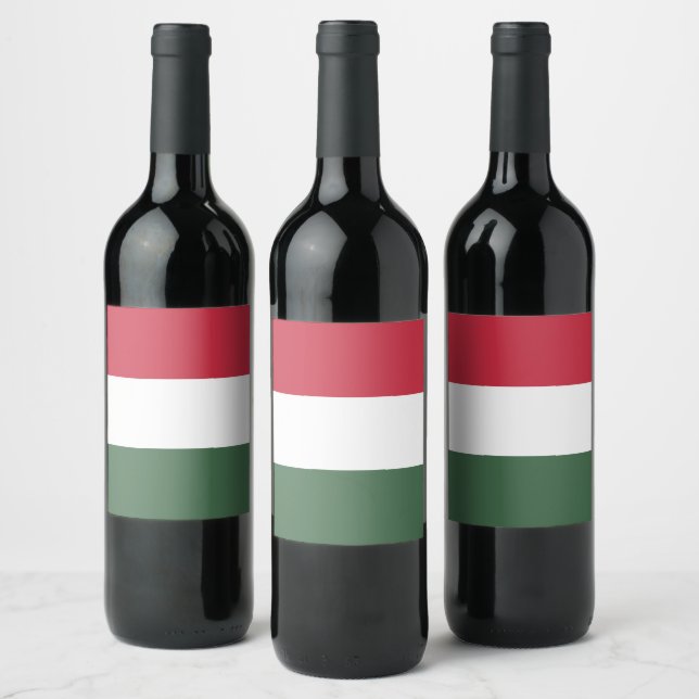 Étiquette Pour Bouteilles De Vin drapeau de la Hongrie (Bouteilles)