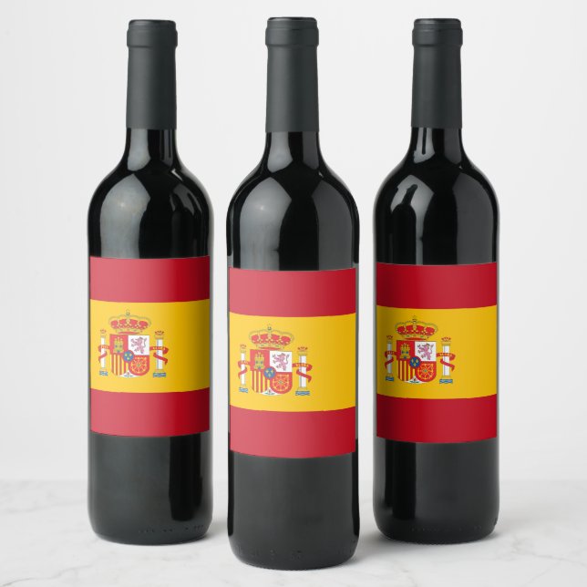 Étiquette Pour Bouteilles De Vin Drapeau de l'Espagne (Bouteilles)