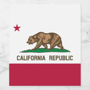 Étiquette Pour Bouteilles De Vin Drapeau de l'ours de Californie : État de Cali Gol