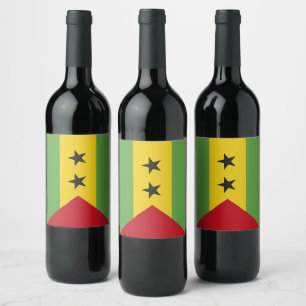 Étiquette Pour Bouteilles De Vin Drapeau de Sao Tomé-et-Principe
